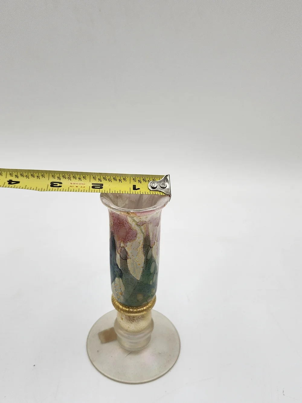 Vintage Isle Of Wight Glass Candle Holder Made In England